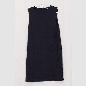 Uniqlo black sleeveless midi shift dress